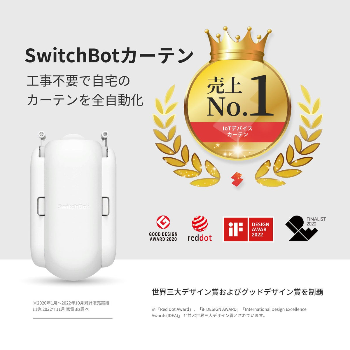 【新品未開封】Switchbotカーテン(角型レール対応) ホワイト 4個セット